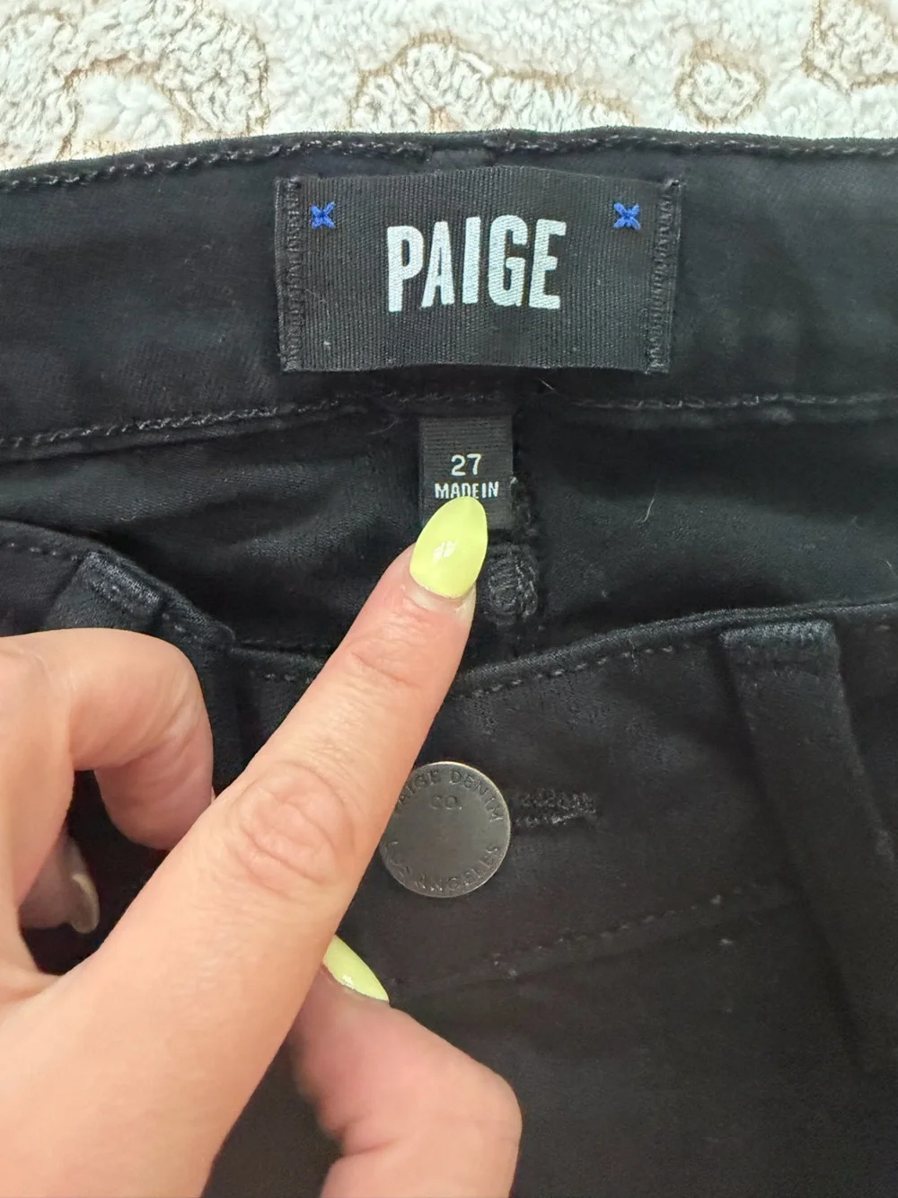 PAIGE Black High-Rise Straight Jeans